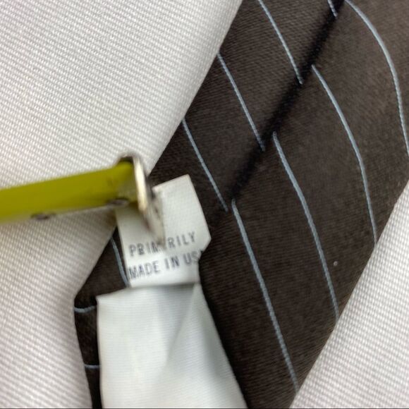 Vintage Oscar de la Renta Brown Necktie w/ Diagonal Stripes - Made in USA - Picture 5 of 8